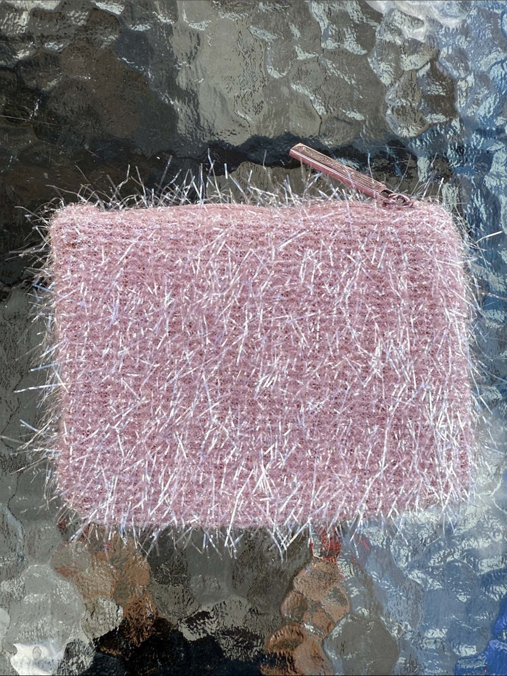 Pink Sparkle Zip Pouch - Fashionable Women's Clutch